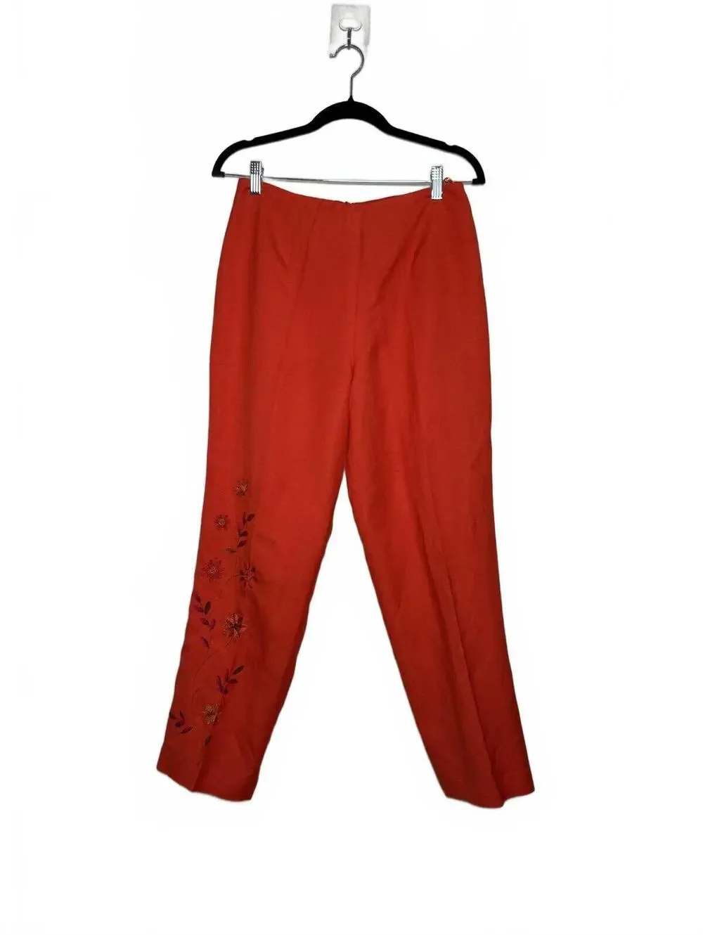 Vintage 90s Cropped‎ Orange Linen Blend Pants Size 8/ medium